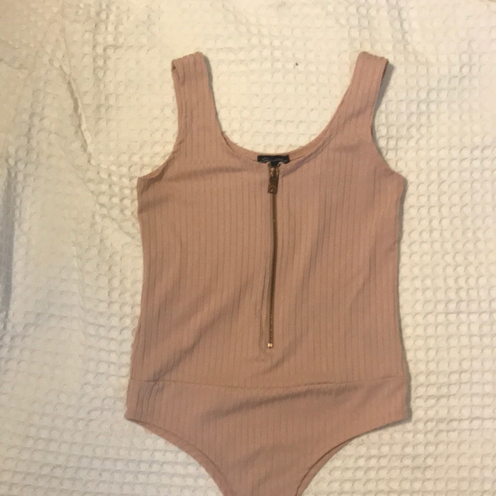 Pink zipup bodysuit